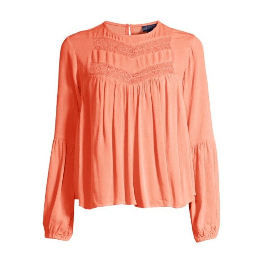 Scoop Women's Long Sleeve Swing Relaxed Fit Top - Picture 4 of 8